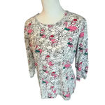 Coral Bay  women’s Christmas flamingo print top size petite medium Photo 3
