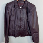 Florence Tanners Leather Jacket 11/12 Women Maroon Biker Zip Up Optional Lining Red Size undefined Photo 0