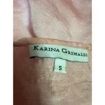 Karina Grimaldi Silk Satin Pink Floral Long Sleeve Embroidered Blouse Top Size S Photo 5