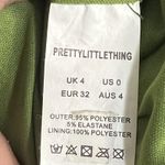 Pretty Little Thing  Dress Womens 0 Olive Green Velvet Ruched Long Sleeve Mini Photo 6