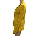 525 America  Mustard Yellow Knit 2 Button Blazer Jacket with Pockets Womens Large Photo 1