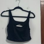 Athleta  Black Velour Cut Out Sports Bra Medium‎ Photo 2