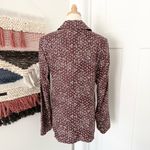 Free People Maggie Floral Linen Blazer Sz 6 NWT Plum Single-Breasted Photo 5