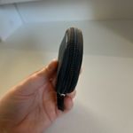 Black Leather Round Coin Pouch with Silver Clip Photo 4