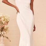 Lulus White Long Square Neck Dress Photo 0