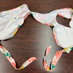 Time & Tru Floral Tie Front Bikini Top with Ruffle Sleeves Size Small Photo 2