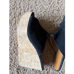 RossOro Classic Black Suede Leather Cork Wedge Mule Sandal Shoes Italy EU 35 Size 5 Photo 7