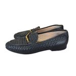 J.McLaughlin Dillon Woven Loafers Black Leather Gold Bit Slip On Shoes Women's Size 8 Photo 1