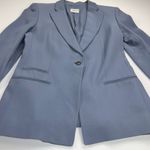 Armani Collezioni Armani Collezione Silk Blend English Blue Single Breasted Blazer Size 10 Photo 12