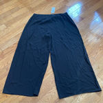 Eileen Fisher  Silk Georgette Crepe Black Wide-Leg Pant, Beach, Ankle Length M Photo 12