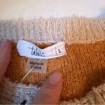 Striped color block textured sweater with snaps size large Green Photo 2