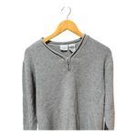 Bobbie Brooks Gray Waffle Knit Henley Long Sleeve Pullover Top Women’s Size L Photo 3