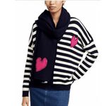 Brand New Aqua Kerri Rosenthal Women's OS Navy Blue Pink Heart Scarf Photo 1