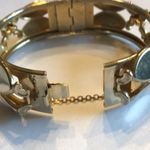 Vintage 7” Gold Tone Hinge Closure Bangle Bracelet Photo 3