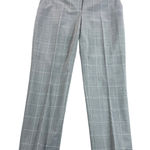 Theory NWOT  Women Gray White Plaid Treeca 2R Cyrus Grid Wool Dress Pants Size 6 Photo 0