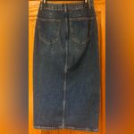ZARA 70s Blue Cotton Denim Jean Front Vent Midi Skirt Size Small Photo 5
