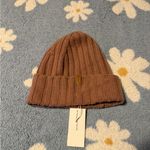 Vince  Pink Ribbed Knit Beanie Photo 0