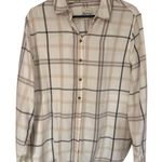 Jachs Girlfriend  White Brown and Tan Plaid Shirt NWOT Photo 0