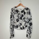 Free People  Floral Long Sleeve Ruched Blouse Photo 4
