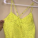 Gap  Women’s Floral Print Yellow Gray Cross Back Strap Tank Mini Dress Photo 4