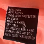 Kasper Womens Linen Peach Pink Satin Lined Open Front Lapel Blazer sz 16P Career Photo 5