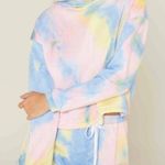 Sadie & Sage Kickback Sky Tie Dye Hoodie Cropped Pink Yellow Blue Size S Photo 8