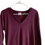 PINK - Victoria's Secret Victoria's Secret PINK Maroon  Long Sleeve V-Neck Shirt - XS‎ Photo 1