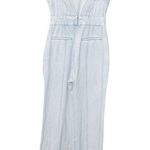 Adam Lippes Denim Jumpsuit Sleeveless Light Blue Acid Wash Womens Size 2 Photo 3