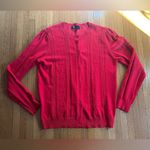 Kancy Kole Cardinal Red Heart Cardigan with Scalloped Edges, Size L Size L Photo 0