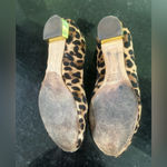 J.Crew  Leopard Print Flats Calf Hair gold heel runs a little big some wear GUC Photo 3