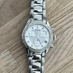 Bulova Ladies Watch Diamonds Chronograph White Dial Stainless Bracelet Photo 2