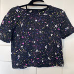 Cropped‎ Neon Stars Moon Space Size Small T Shirt Photo 0