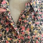 Nine West Pink and Green Puff Sleeve Button Down Blouse Photo 4