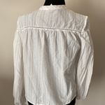 Caslon  Ivory Cloud Bonnie Woven Peasant Top medium White beige striped boho Photo 2