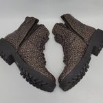 Guess Los Angeles Womens Brown Logo Ankle Combat Lace Up Boots Side Zip Sz 8.5M Photo 7