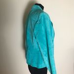Alfani  Teal Suede Leather Jacket Photo 2