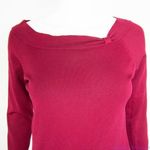 Ann Taylor burgundy 75% silk blend boat neck cropped sweater, women size M Photo 3