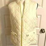 st. john's bay St.John’s Bay|| Cream (winter white) quilted vest with gold accents. Photo 0