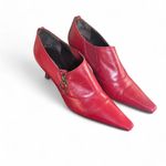 Donald Pliner VINTAGE Y2K  RED ZIPPER‎ CHARM PUMPS HEELS SIZE 7. Photo 1