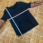 Saks 5th Avenue Saks Fifth Avenue Black and Metallic Sweatshirt Photo 5