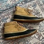 Sorel  Waterproof Out and About Boots Lace Up Snow Boots Classic Tan Leather 9 Photo 3