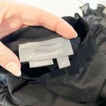 Anthropologie Crewneck Organza Puff Long Sleeve Blouse Top Black Medium Photo 2