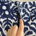 Tori Richard Ikat Navy and White Print Mini Skirt, Preppy Tennis Prep, Size 6 Photo 7