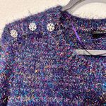 Lane Bryant Classic Crew-Neck Eyelash Tinsel Sweater Sz 14/16 NWOT Photo 4