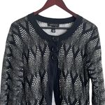 Cable & Gauge Women Cardigan L Black Crew Neck 3/4 Sleeve 3 Large Button Closure Photo 7