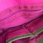 Green alligator print leather shoulder bag and matching wallet Photo 11