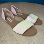 Steve Madden  Sidestep Mermaid Sequin Sandal Flat Open Toe Shoe Pink Size 8.5 Photo 0