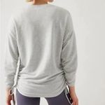 Athleta Lombard Gray Ruched 3/4 Sleeve Crewneck Sweater Sweatshirt Sz S Photo 1