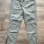 Free People  Utility Zip Hem Pants Khaki Stretch Cotton Ankle Size 6 Photo 0