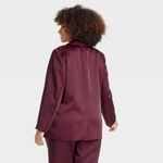 A New Day NWT Women's Burgundy Satin Blazer Photo 2